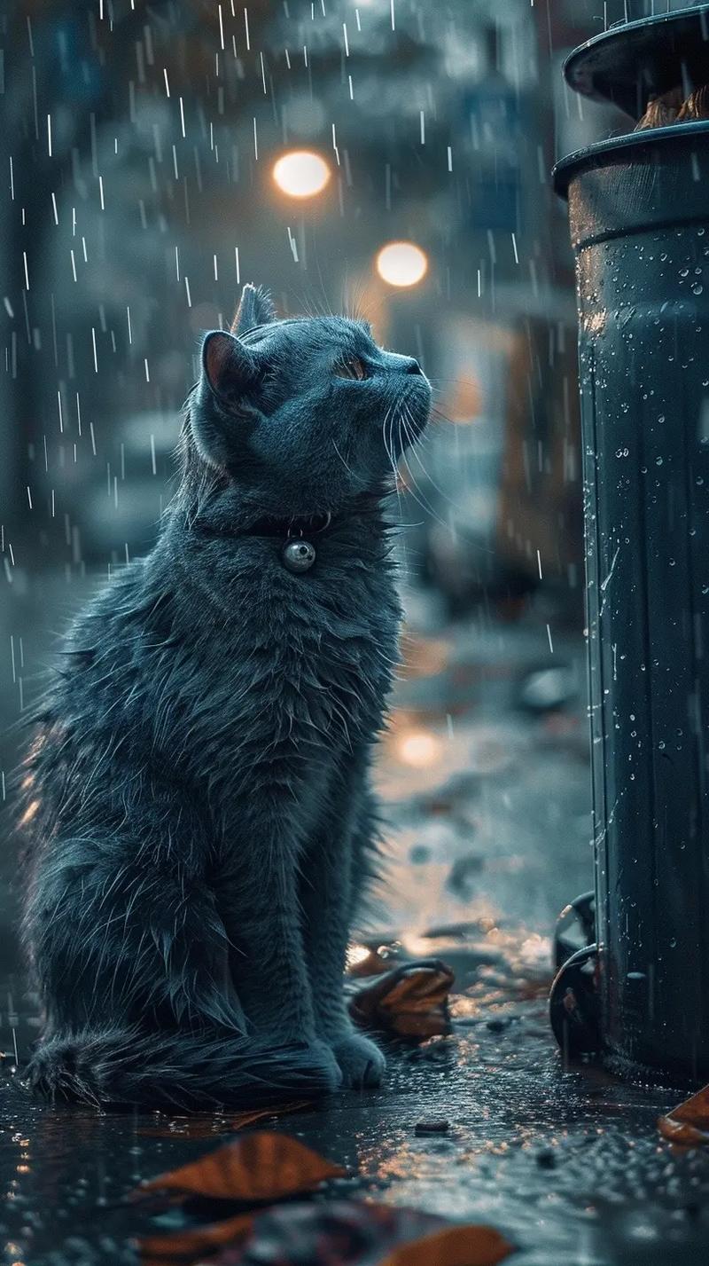 迷途的猫咪与连绵的秋雨